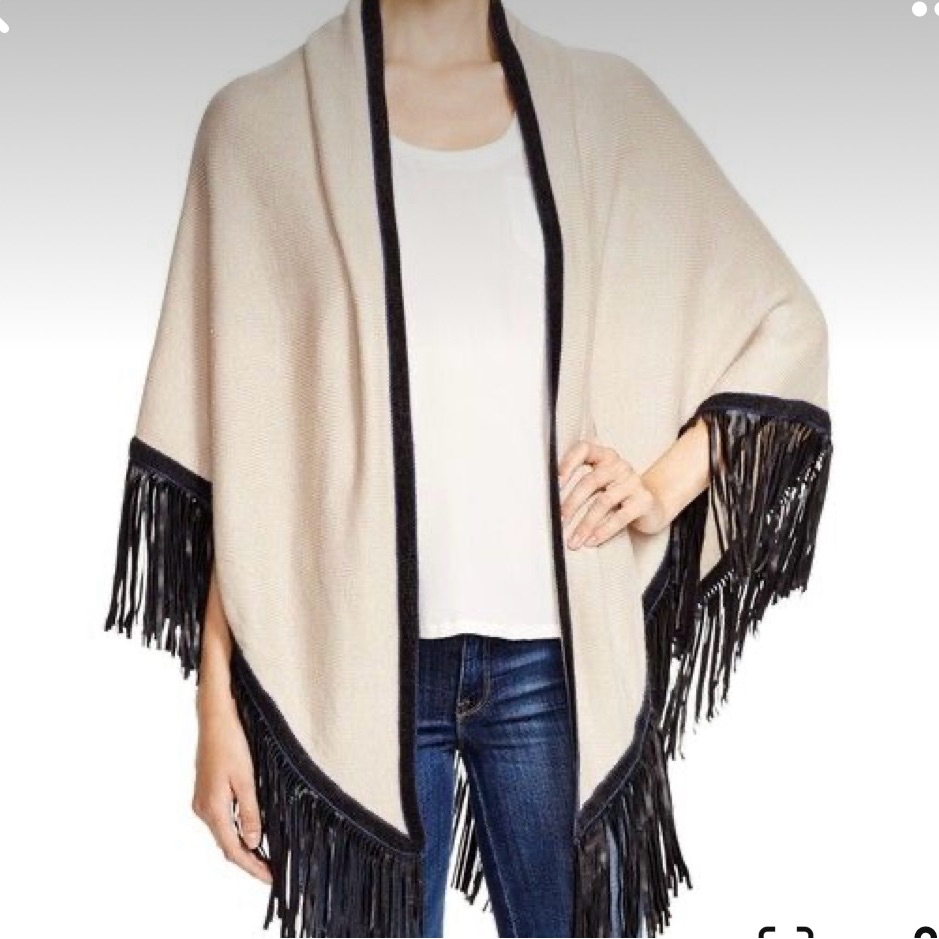 Nic + Zoe Knitted Fringe Poncho.